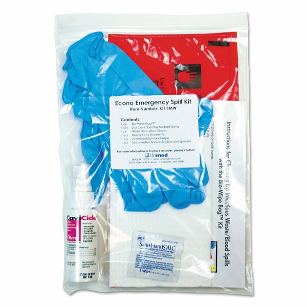 Unimed Econo Emergency Spill Kit, 7 Pieces, 9 x 12 KITBMW